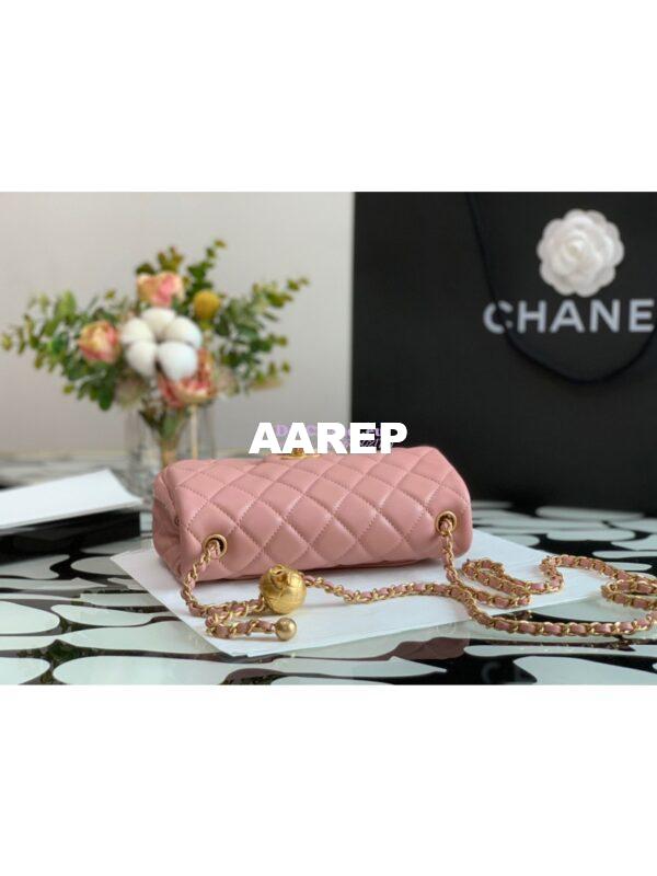 Replica Chanel Lambskin Charm Strap Flap Bag AS1787 Baby Pink (Limited) 5