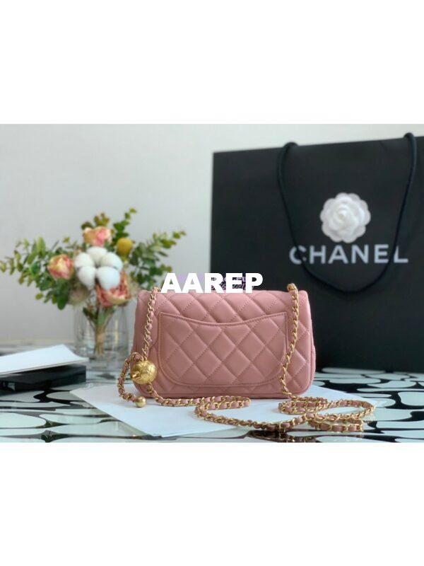 Replica Chanel Lambskin Charm Strap Flap Bag AS1787 Baby Pink (Limited) 8