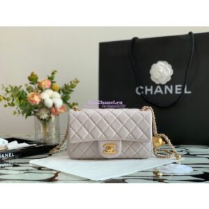 Replica Chanel Lambskin Charm Strap Flap Bag AS1787 Yam (Limited)