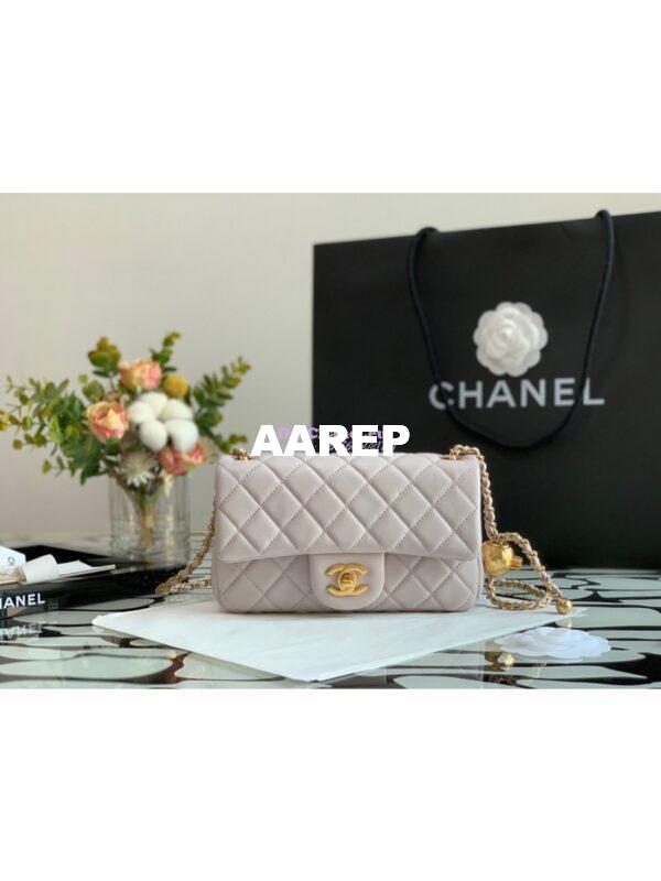 Replica Chanel Lambskin Charm Strap Flap Bag AS1787 Yam (Limited) 3