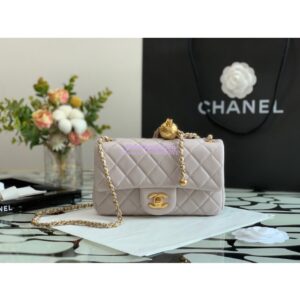 Replica Chanel Lambskin Charm Strap Flap Bag AS1787 Yam (Limited) 2