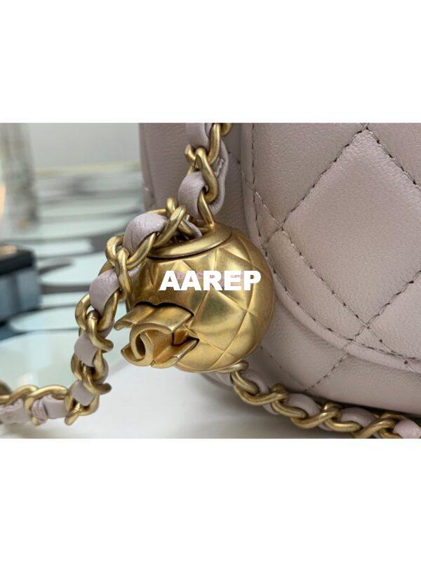 Replica Chanel Lambskin Charm Strap Flap Bag AS1787 Yam (Limited) 5