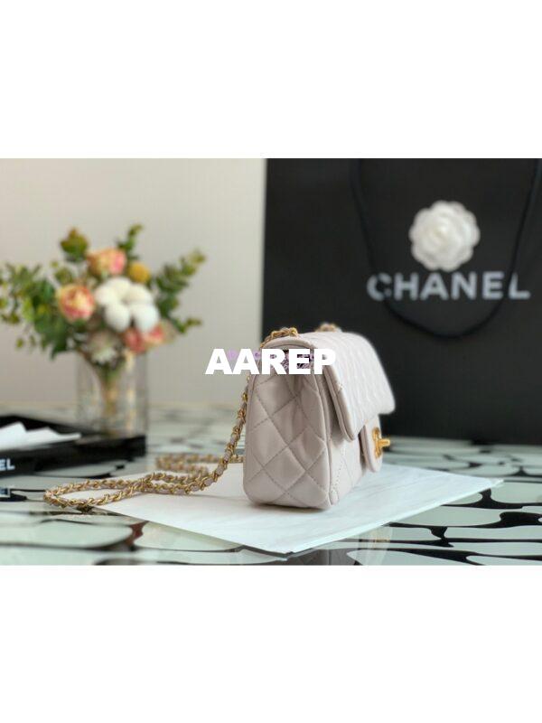Replica Chanel Lambskin Charm Strap Flap Bag AS1787 Yam (Limited) 6