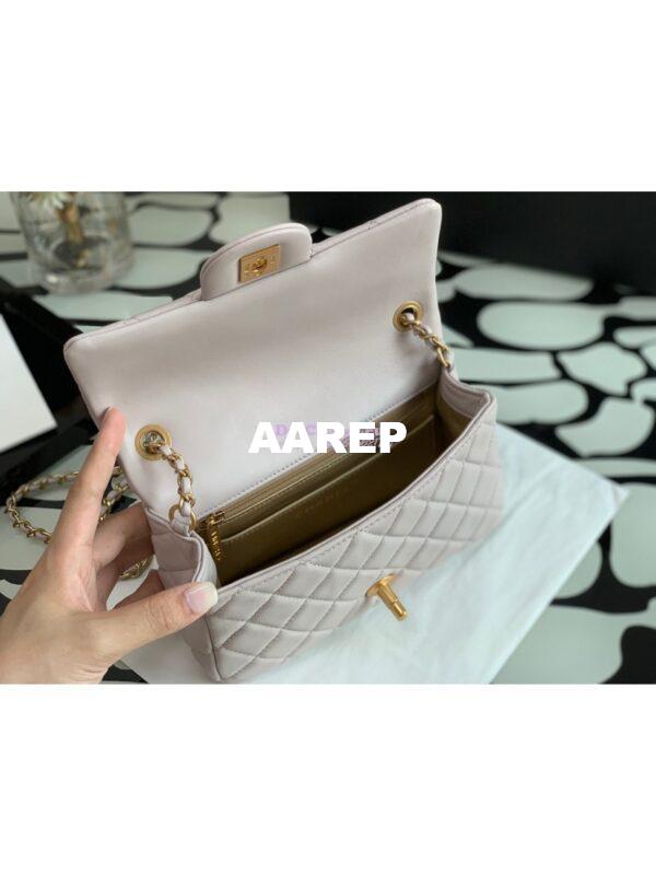 Replica Chanel Lambskin Charm Strap Flap Bag AS1787 Yam (Limited) 9