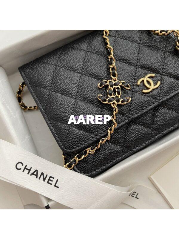 Replica Chanel Coco Wallet On Chain WOC in Grained Calfskin AP2298 Black 6