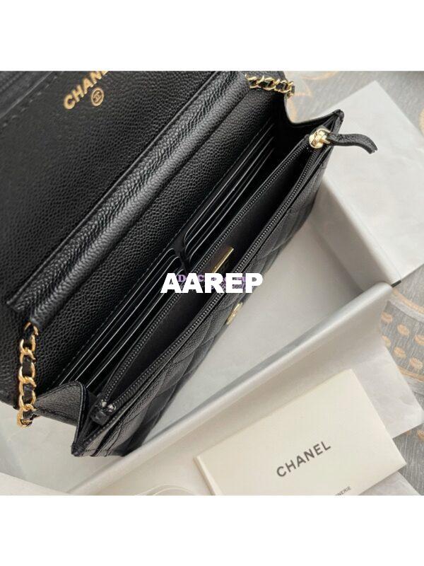 Replica Chanel Coco Wallet On Chain WOC in Grained Calfskin AP2298 Black 10