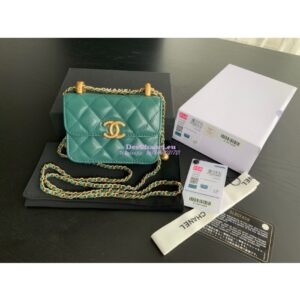 Replica Chanel Flap Coin Purse With Chain AP2290 Green
