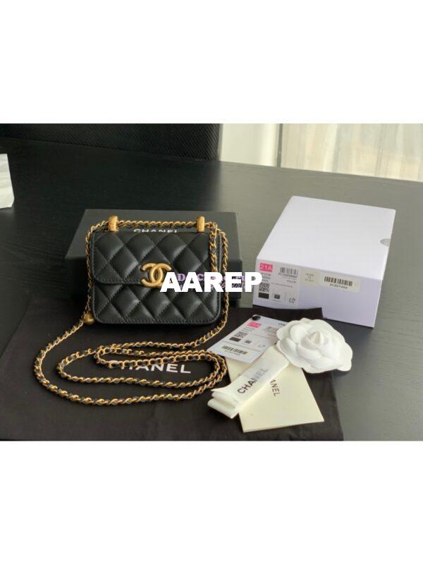 Replica Chanel Flap Coin Purse With Chain AP2290 Black 3