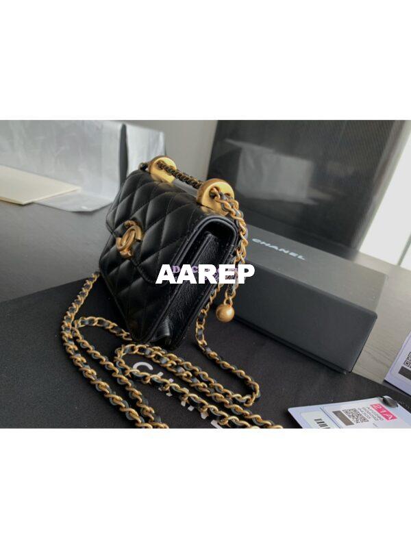 Replica Chanel Flap Coin Purse With Chain AP2290 Black 4