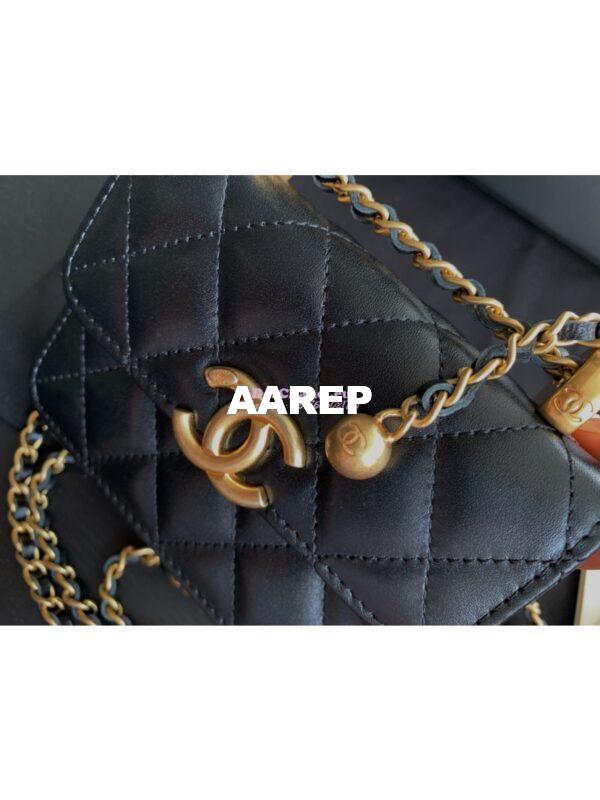 Replica Chanel Flap Coin Purse With Chain AP2290 Black 5