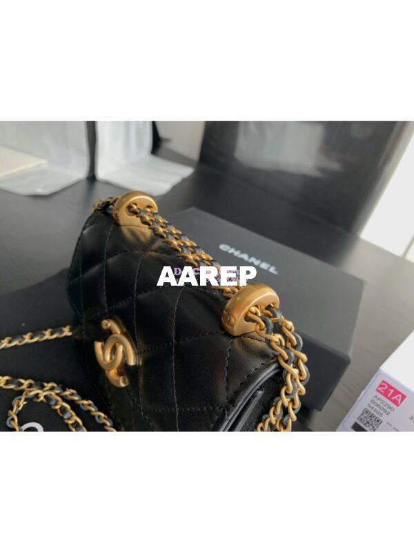Replica Chanel Flap Coin Purse With Chain AP2290 Black 6