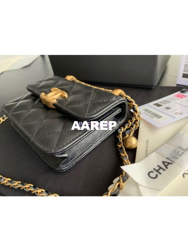 Replica Chanel Flap Coin Purse With Chain AP2290 Black 7