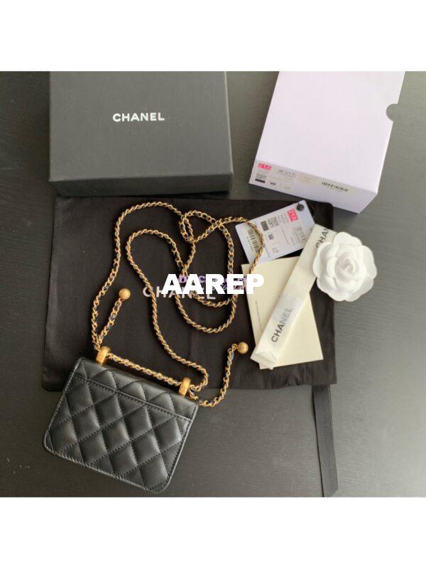 Replica Chanel Flap Coin Purse With Chain AP2290 Black 8