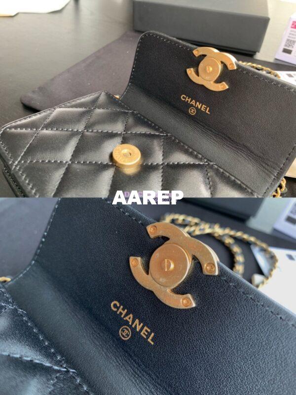 Replica Chanel Flap Coin Purse With Chain AP2290 Black 9