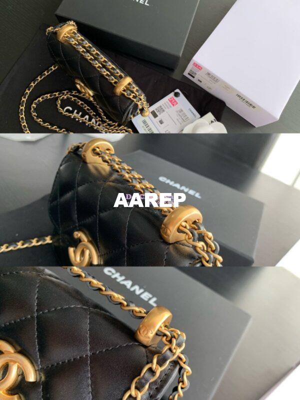 Replica Chanel Flap Coin Purse With Chain AP2290 Black 10