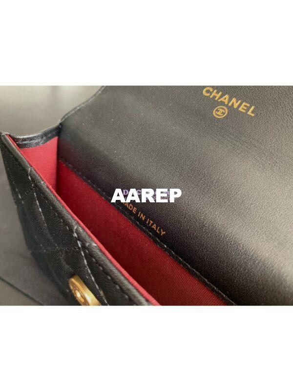 Replica Chanel Flap Coin Purse With Chain AP2290 Black 11