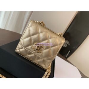 Replica Chanel Small Trendy CC Clutch With Chain A81633 Metallic Gold