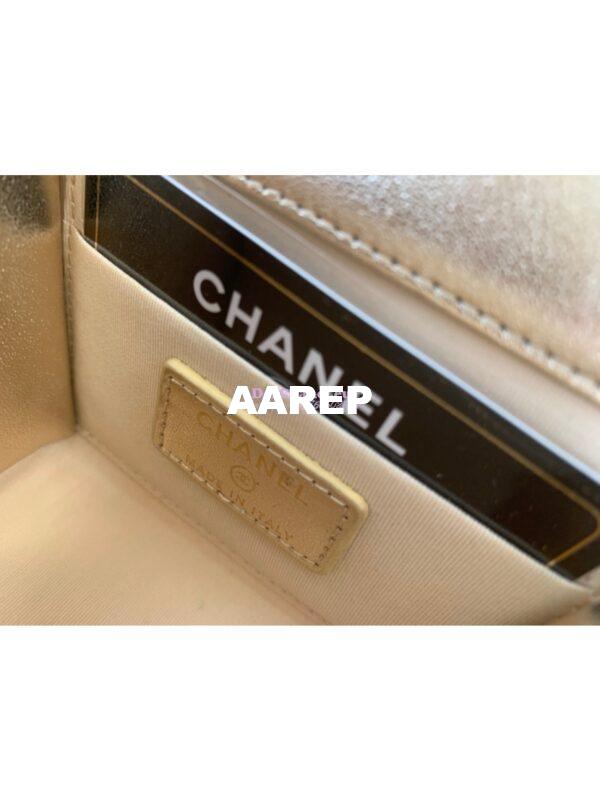 Replica Chanel Small Trendy CC Clutch With Chain A81633 Metallic Gold 9