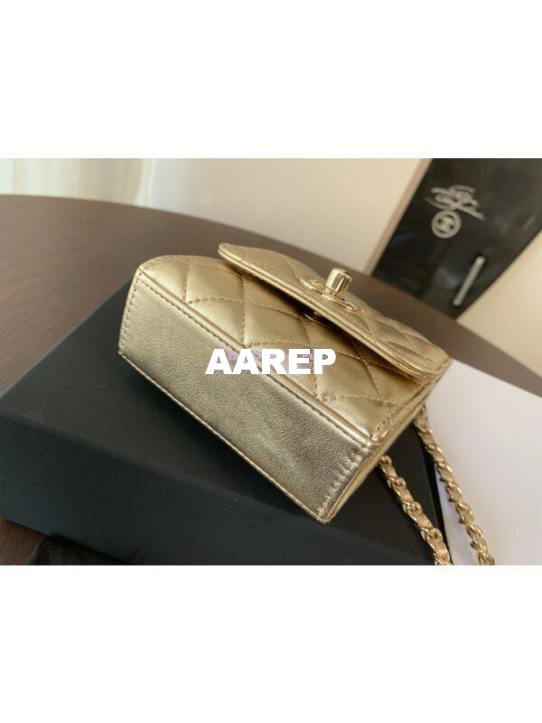 Replica Chanel Small Trendy CC Clutch With Chain A81633 Metallic Gold 11