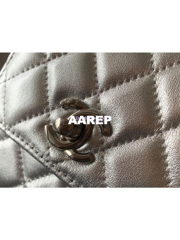 Replica Chanel Small Trendy CC Clutch With Chain A81633 Metallic Silver 5