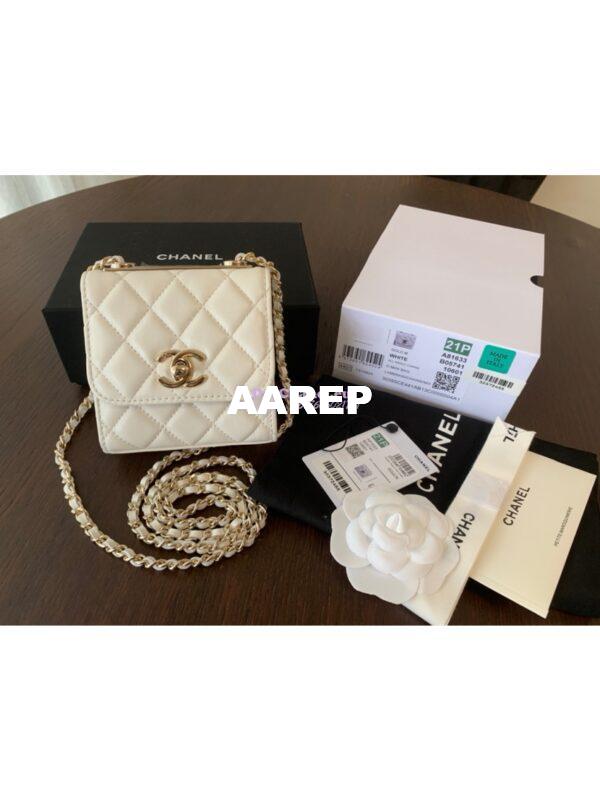 Replica Chanel Small Trendy CC Clutch With Chain A81633 White 3