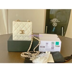 Replica Chanel Small Trendy CC Clutch With Chain A81633 White 2