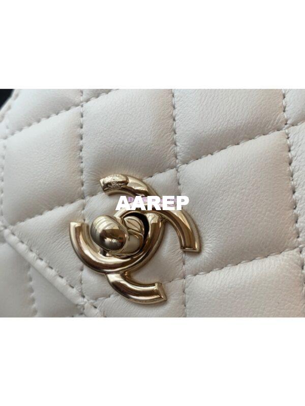 Replica Chanel Small Trendy CC Clutch With Chain A81633 White 5