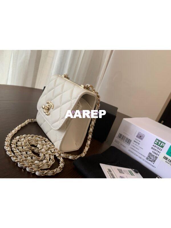 Replica Chanel Small Trendy CC Clutch With Chain A81633 White 6