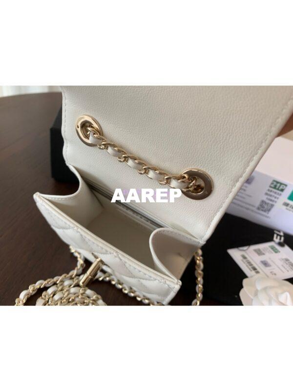 Replica Chanel Small Trendy CC Clutch With Chain A81633 White 9
