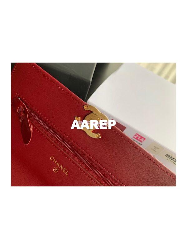 Replica Chanel Calfskin Wallet On Chain WOC with adjustable chain strap AP2289 Red 10