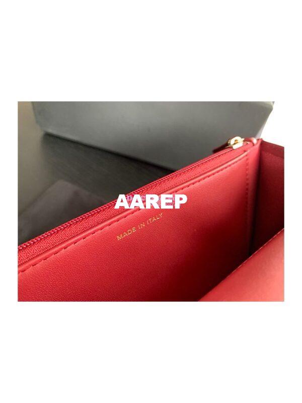Replica Chanel Calfskin Wallet On Chain WOC with adjustable chain strap AP2289 Red 12