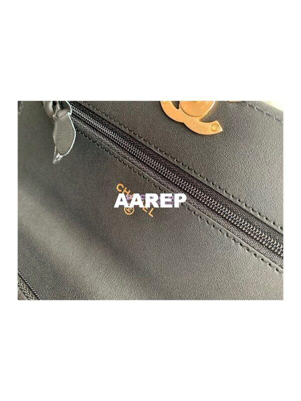 Replica Chanel Calfskin Wallet On Chain WOC with adjustable chain strap AP2289 Black 9