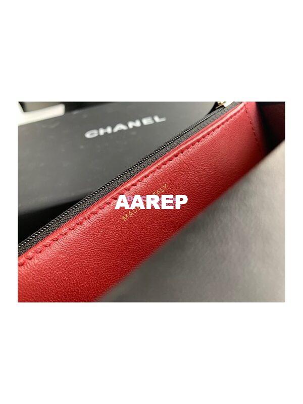 Replica Chanel Calfskin Wallet On Chain WOC with adjustable chain strap AP2289 Black 11