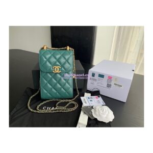 Replica Chanel Phone Clutch With Chain AP2291 Green