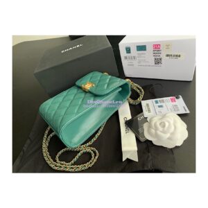 Replica Chanel Phone Clutch With Chain AP2291 Green 2