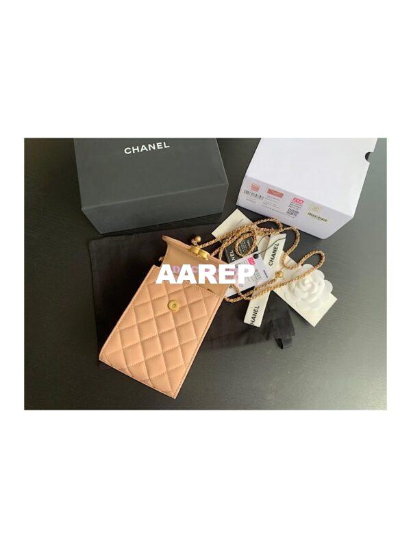 Replica Chanel Phone Clutch With Chain AP2291 Beige 8