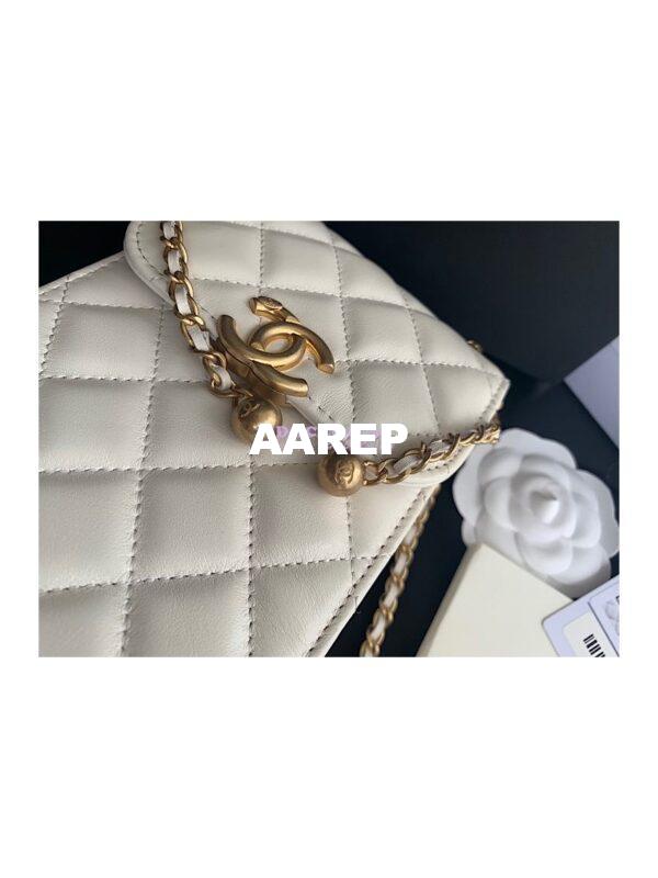 Replica Chanel Phone Clutch With Chain AP2291 White 5