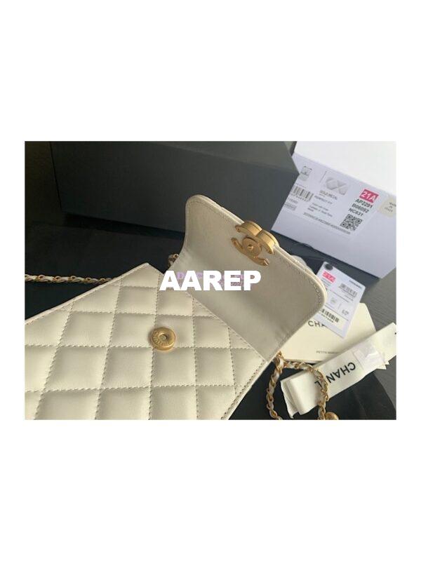 Replica Chanel Phone Clutch With Chain AP2291 White 7