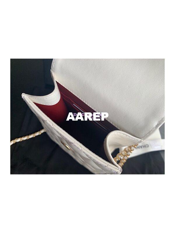 Replica Chanel Phone Clutch With Chain AP2291 White 8