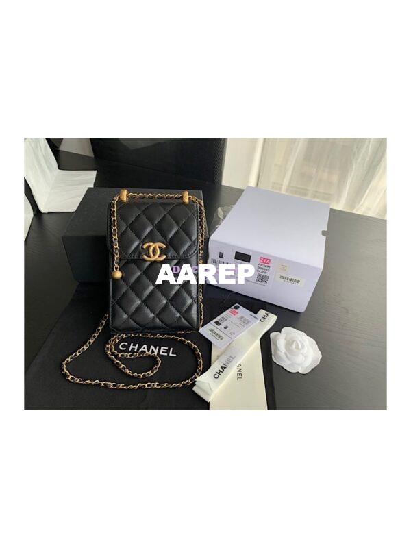Replica Chanel Phone Clutch With Chain AP2291 Black 3