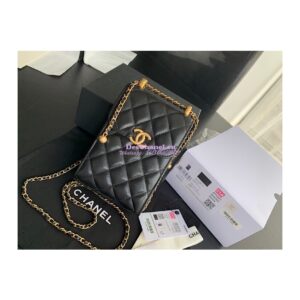 Replica Chanel Phone Clutch With Chain AP2291 Black 2