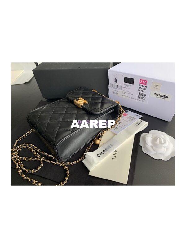 Replica Chanel Phone Clutch With Chain AP2291 Black 6