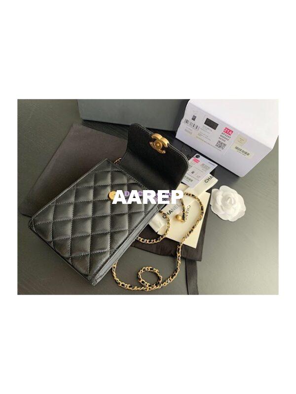 Replica Chanel Phone Clutch With Chain AP2291 Black 7