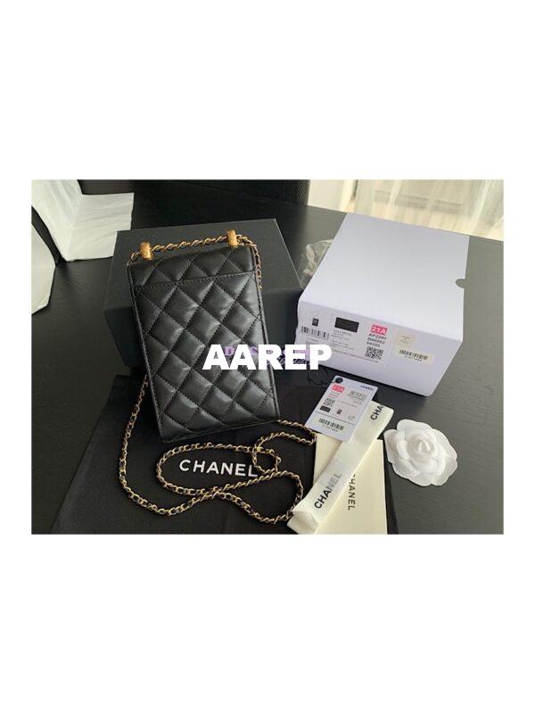 Replica Chanel Phone Clutch With Chain AP2291 Black 10