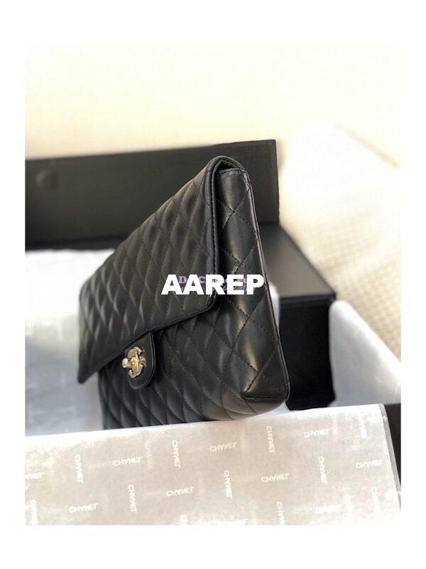 Replica Chanel CF Flap Quilted Lambskin Clutch Bag Black (Limited) 5