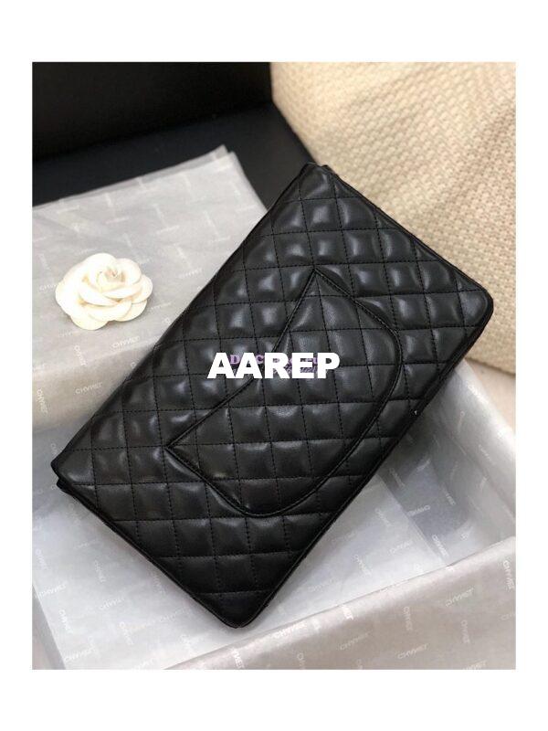 Replica Chanel CF Flap Quilted Lambskin Clutch Bag Black (Limited) 8