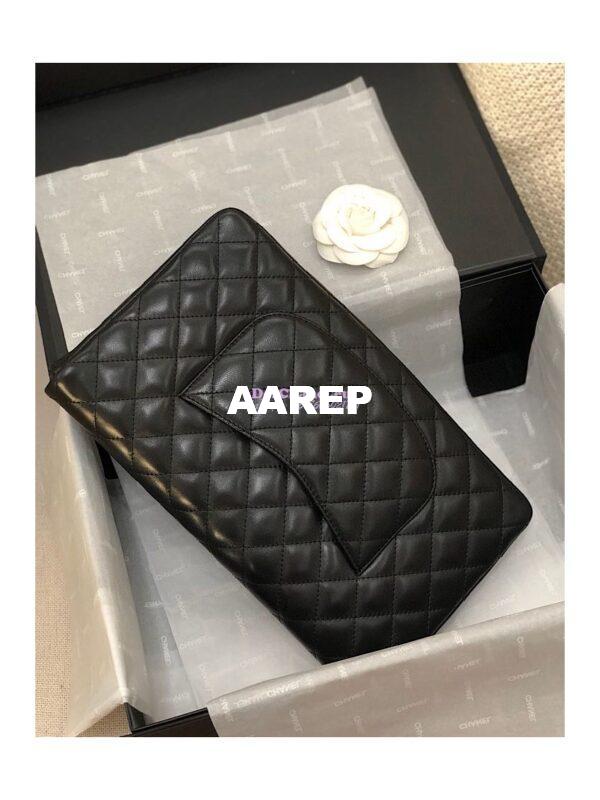 Replica Chanel CF Flap Quilted Lambskin Clutch Bag Black (Limited) 9