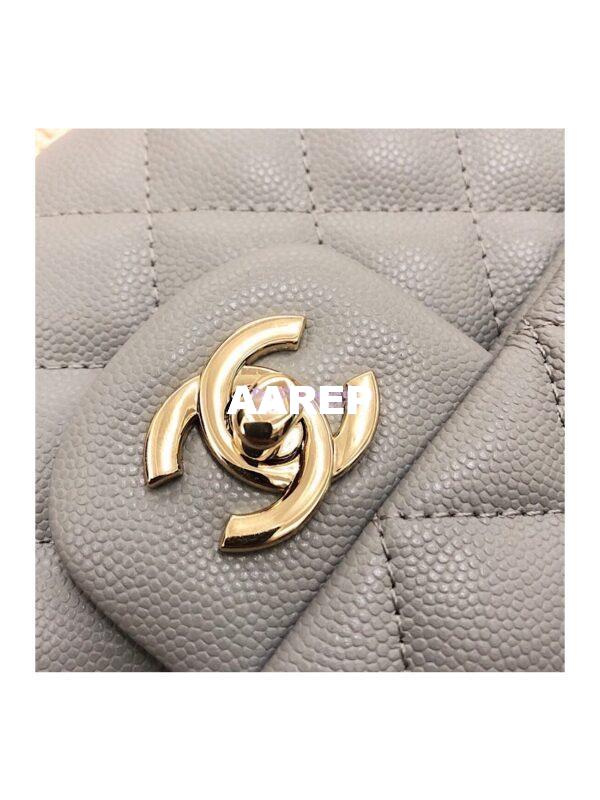 Replica Chanel CF Flap Quilted Caviar Clutch Bag Grey (Limited) 6