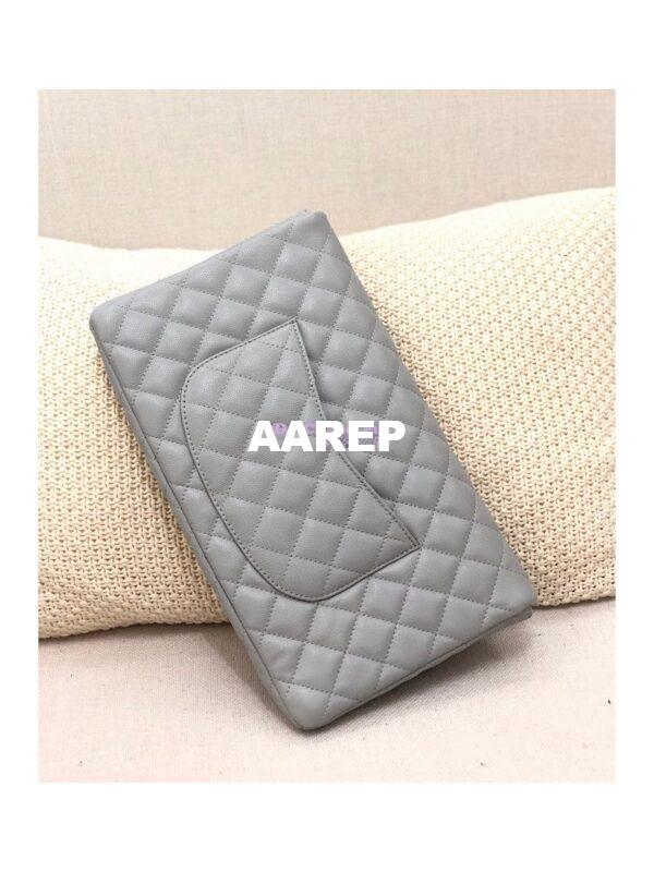 Replica Chanel CF Flap Quilted Caviar Clutch Bag Grey (Limited) 7
