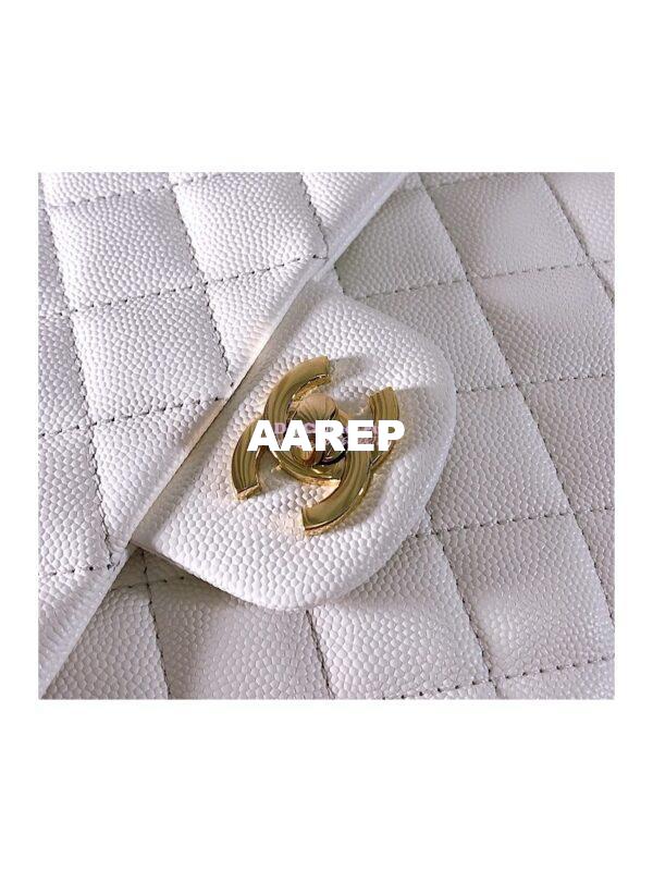 Replica Chanel CF Flap Quilted Caviar Clutch Bag White (Limited) 5